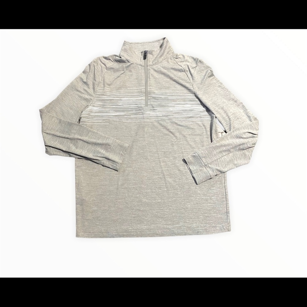 PGA Tour 1/4 Zip Long Sleeve Grey Shirt Size Small